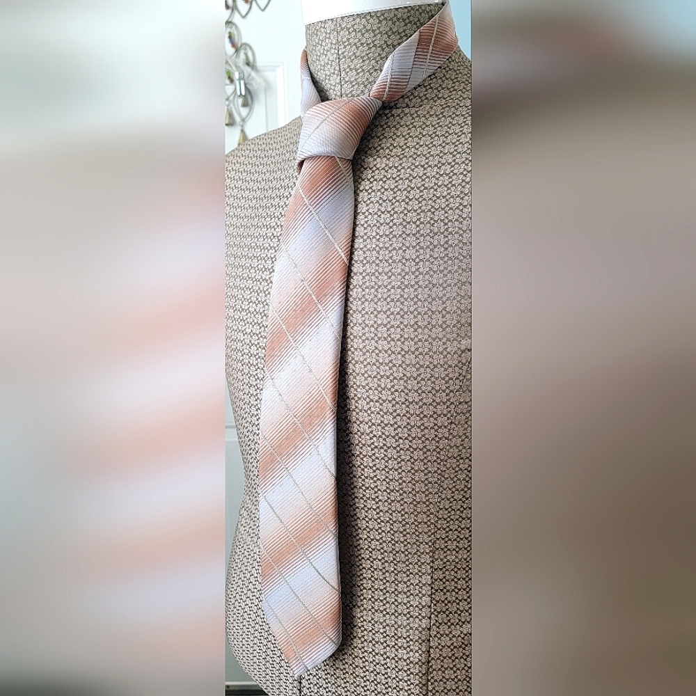 Vintage 70's/80's Golden Clasp By Prince Consort Men's Tie Striped Rust Tan Blue